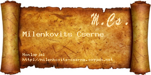 Milenkovits Cserne névjegykártya